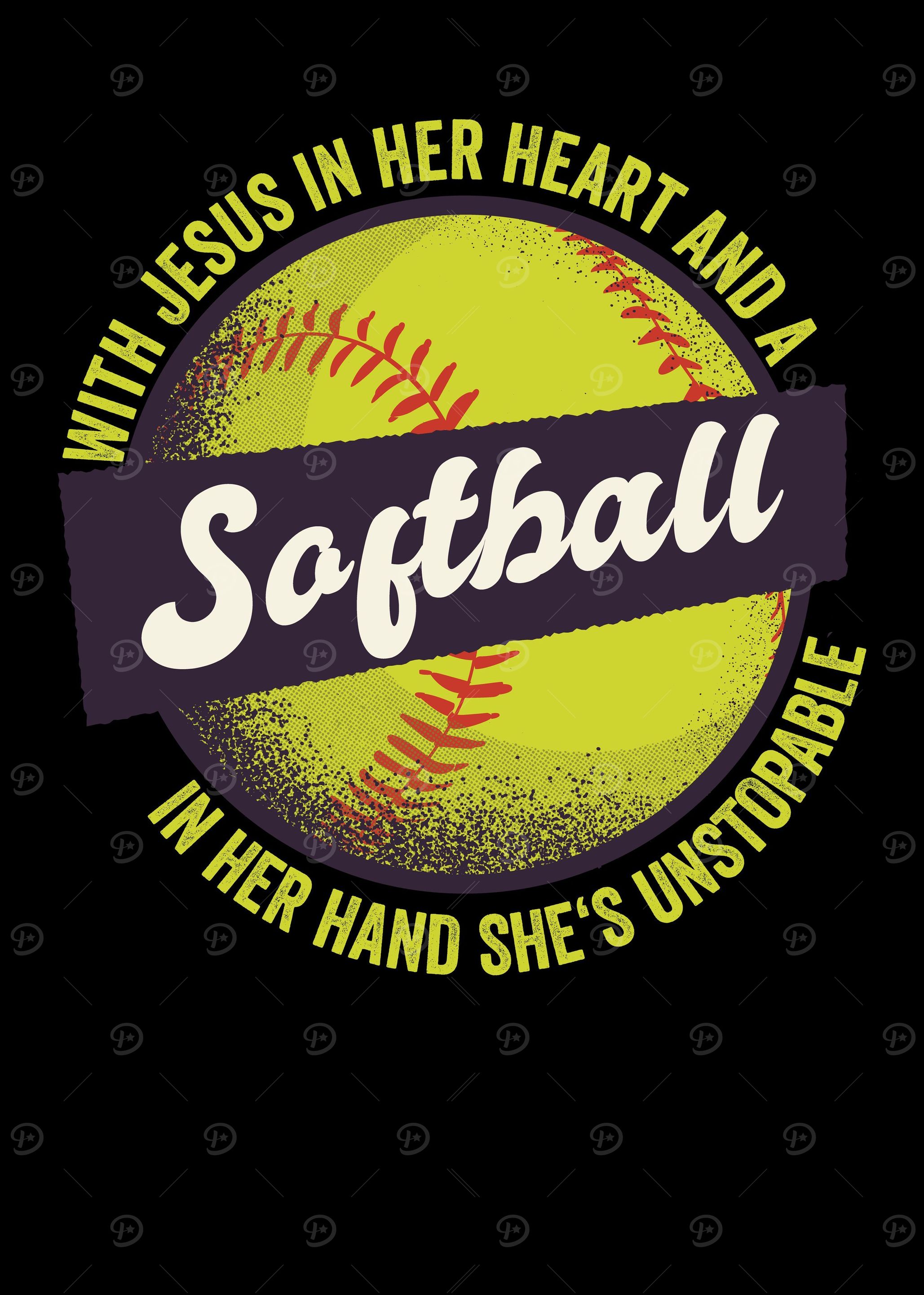 'Softball With Jesus In Her' Poster, picture, metal print, paint by ...