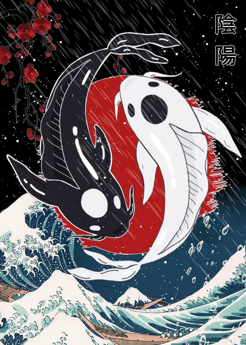 Yin Yang Japan' Poster, picture, metal print, paint by Theng Id