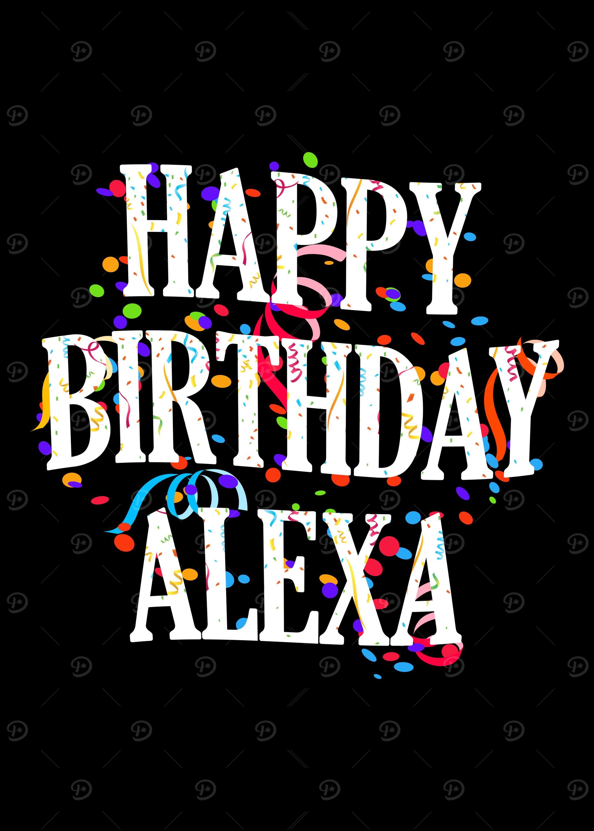 Happy Birthday Alexa' Poster, picture, metal print, paint by
