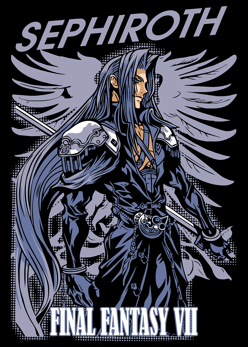 Sephiroth Final Fantasy' Poster, picture, metal print, paint