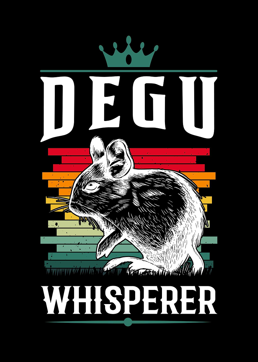 Degu Whisperer Rodent' Poster, picture, metal print, paint by