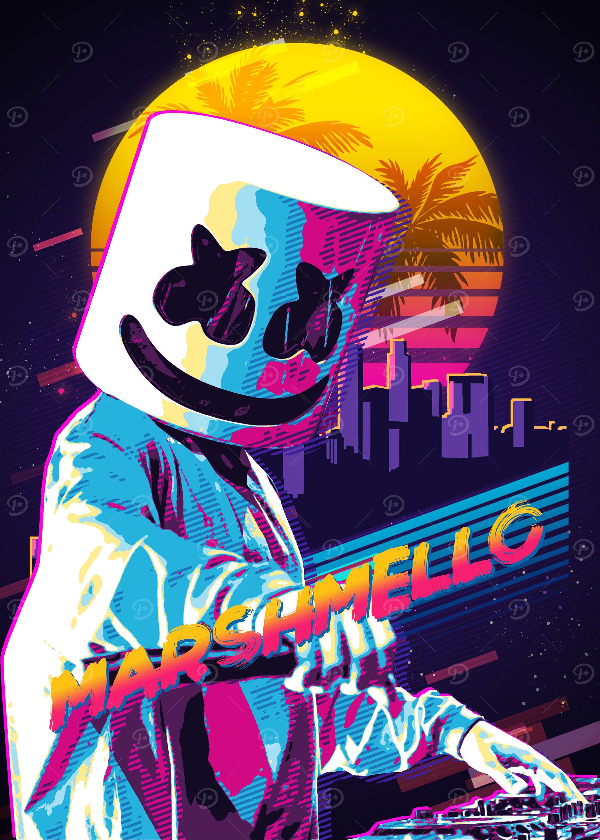 Marshmello' Poster, picture, metal print, paint by Bestselling