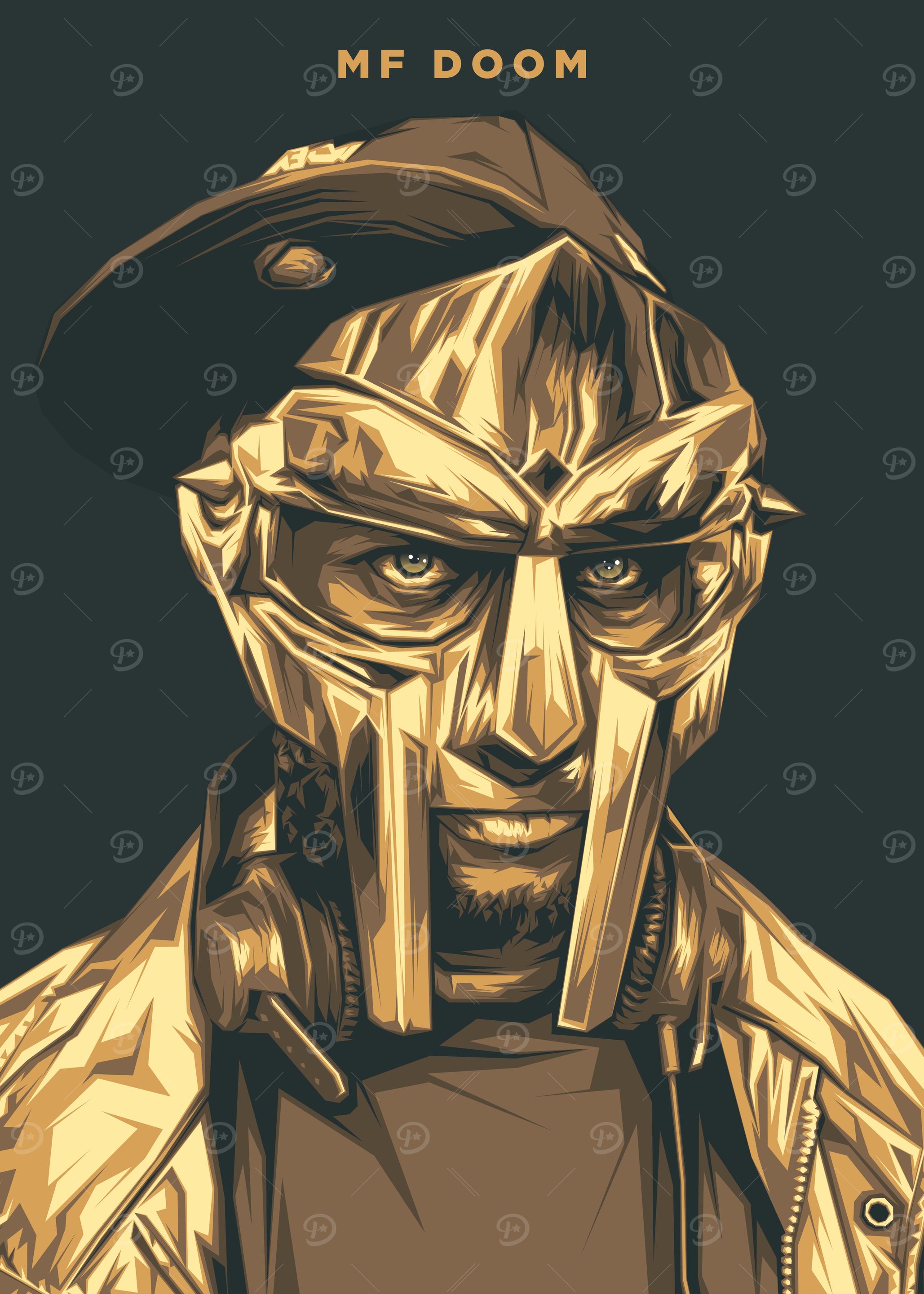 MF Doom Rapper Hip Hop' Poster, picture, metal print, paint by
