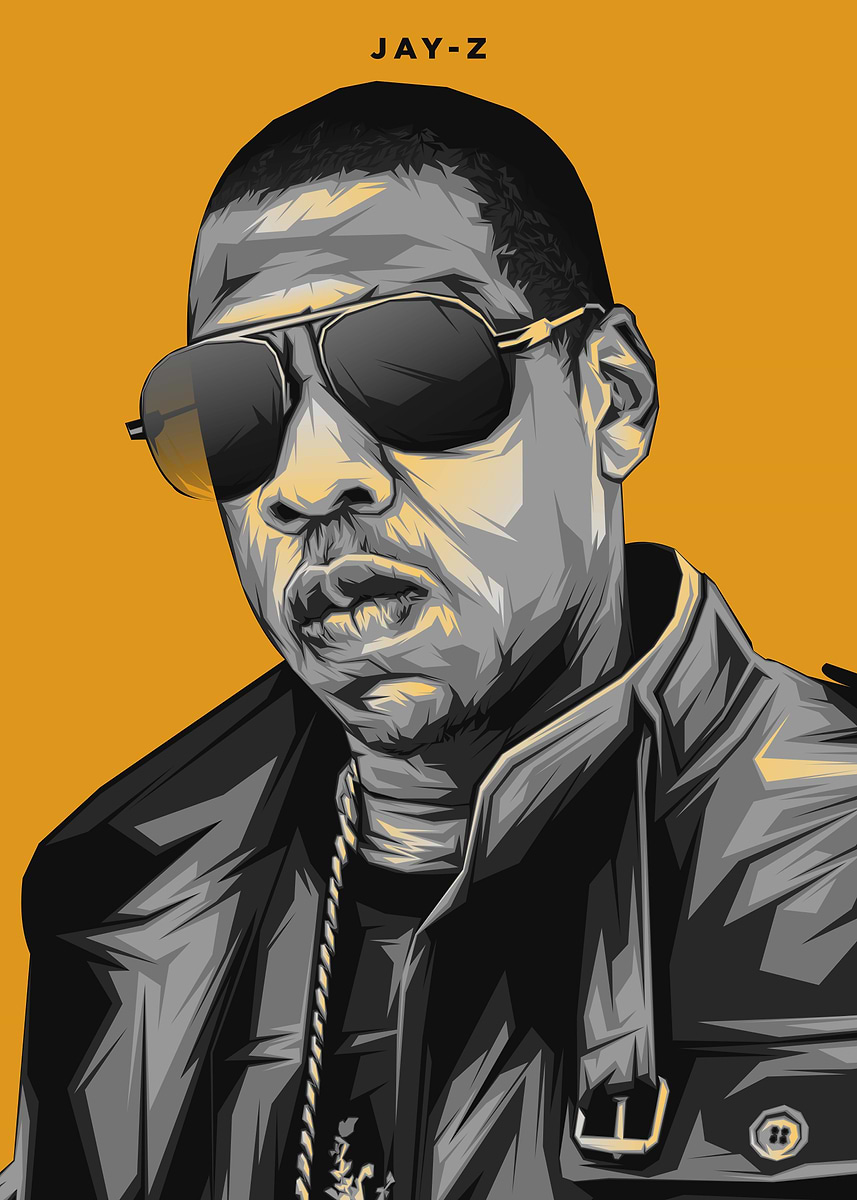 Jay Z Rapper Hip Hop' Poster, picture, metal print, paint by