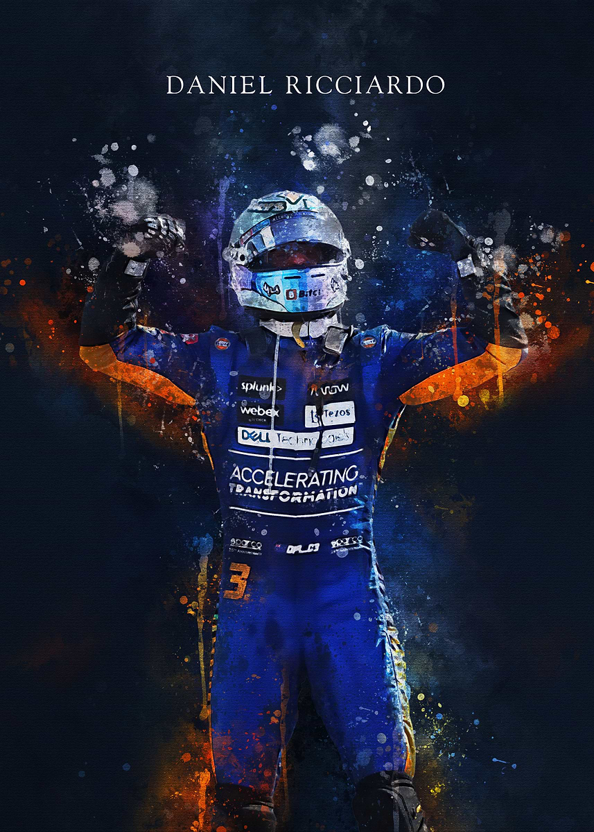 'Daniel Ricciardo' Poster, picture, metal print, paint by DUKE STUDIO ...