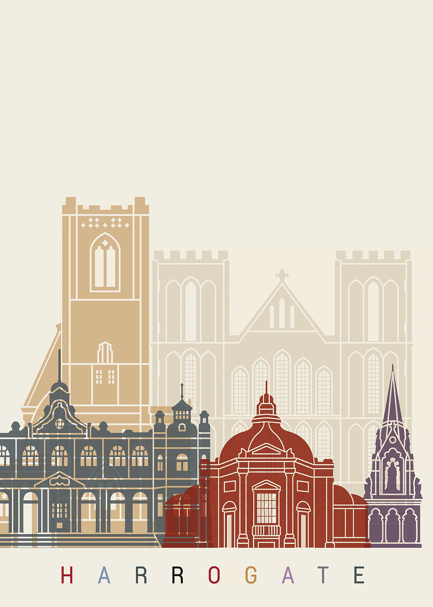Harrogate Skyline Poster Picture Metal Print Paint By Cristina harrogate-skyline-poster-picture-metal-print-paint-by-cristina