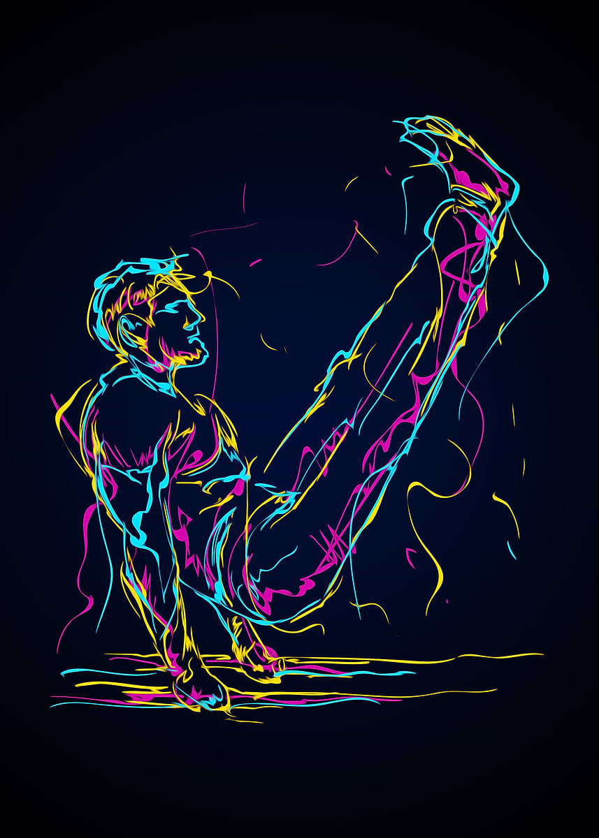 'Abstract fitness man' Poster, picture, metal print, paint by Michael ...