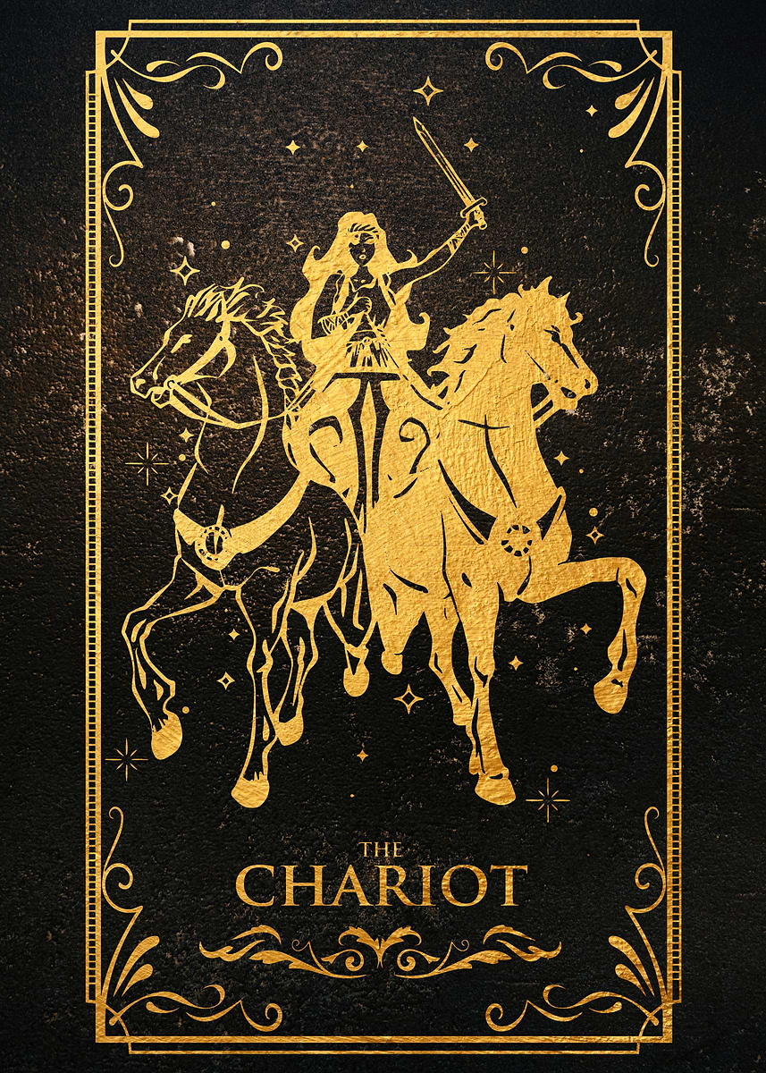 The CHARIOT Tarot card' Poster, picture, metal print, paint by