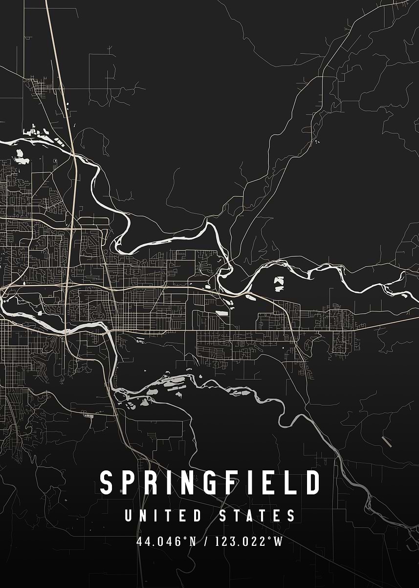 Springfield Ore 'Springfield Oregon' Poster, picture, metal print, paint by Five Senses ...