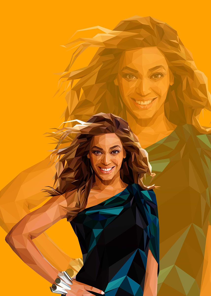 'Beyonce in low poly art' Poster, picture, metal print, paint by Yanz ...