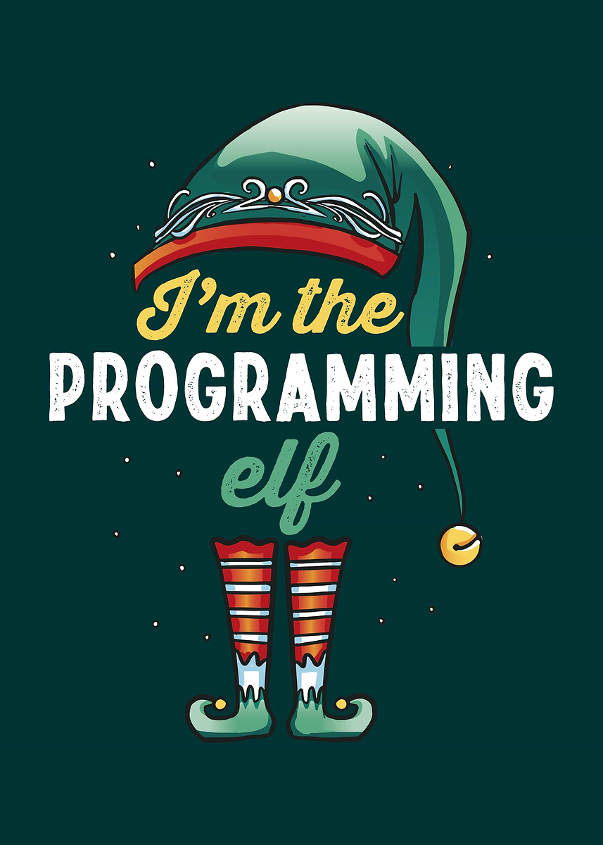 Elf Computer Developer 'Programming Elf Family' Poster, picture, metal print, paint by Phil ...