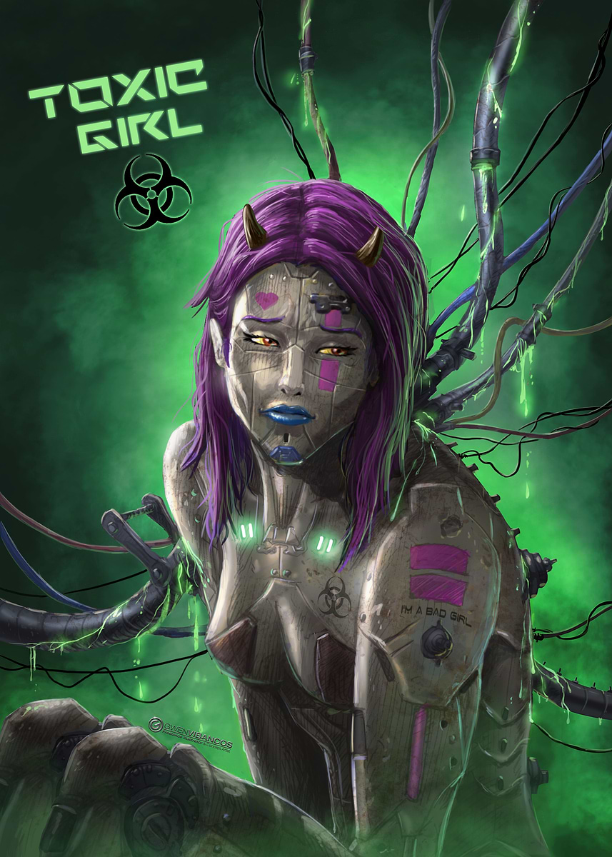 TOXIC GIRL' Poster, picture, metal print, paint by GWEN VIBANCOS