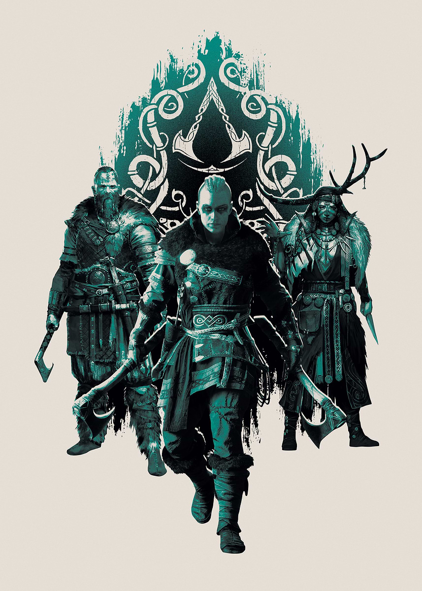 Displate　アサシン クリード ヴァル​​ハラ　メタルポスター Displate アサシン クリード ヴァル​​ハラ メタルポスター