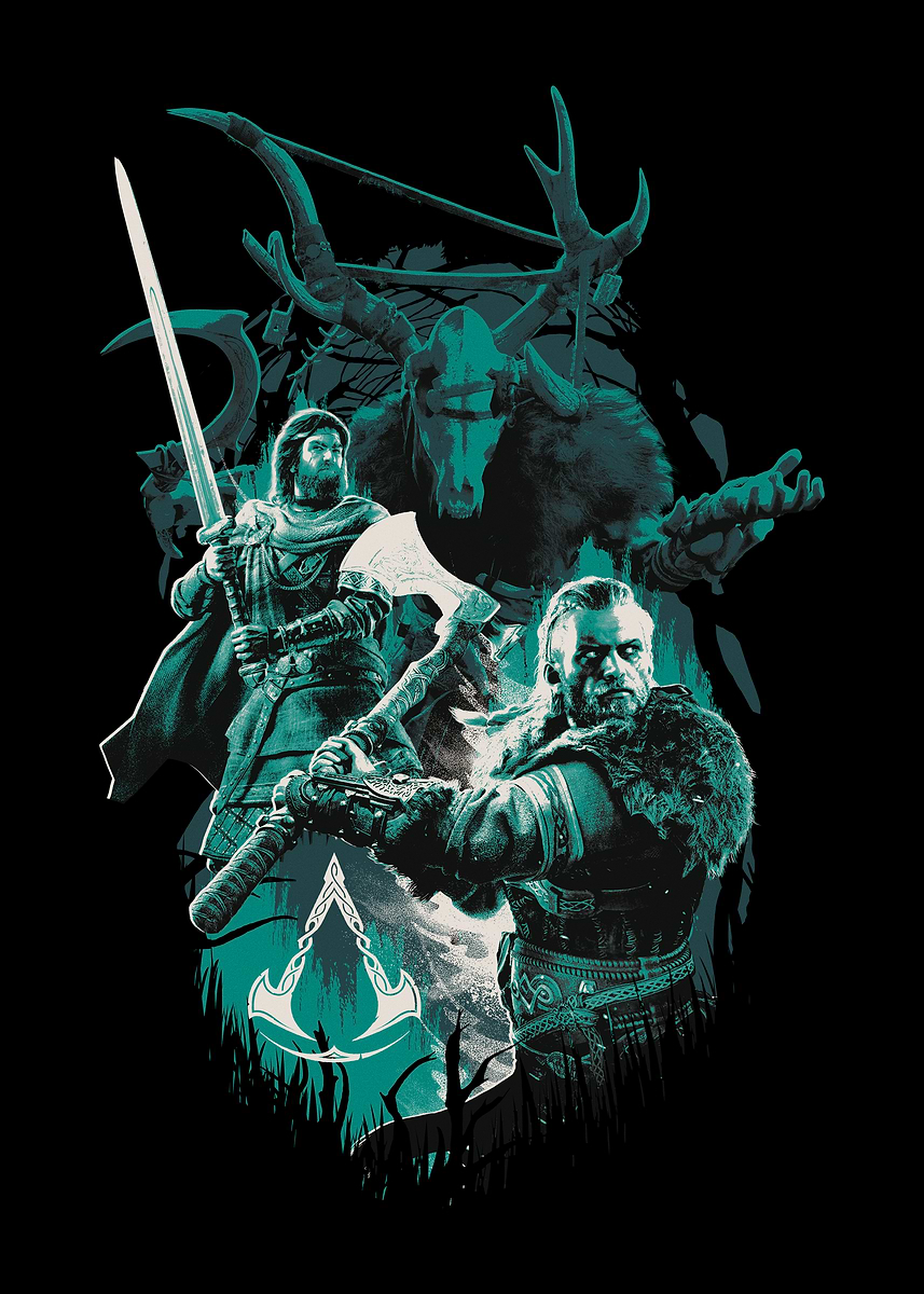 Displate　アサシン クリード ヴァル​​ハラ　メタルポスター Amazon.com: Displate Official Assassin's Creed Metal Poster