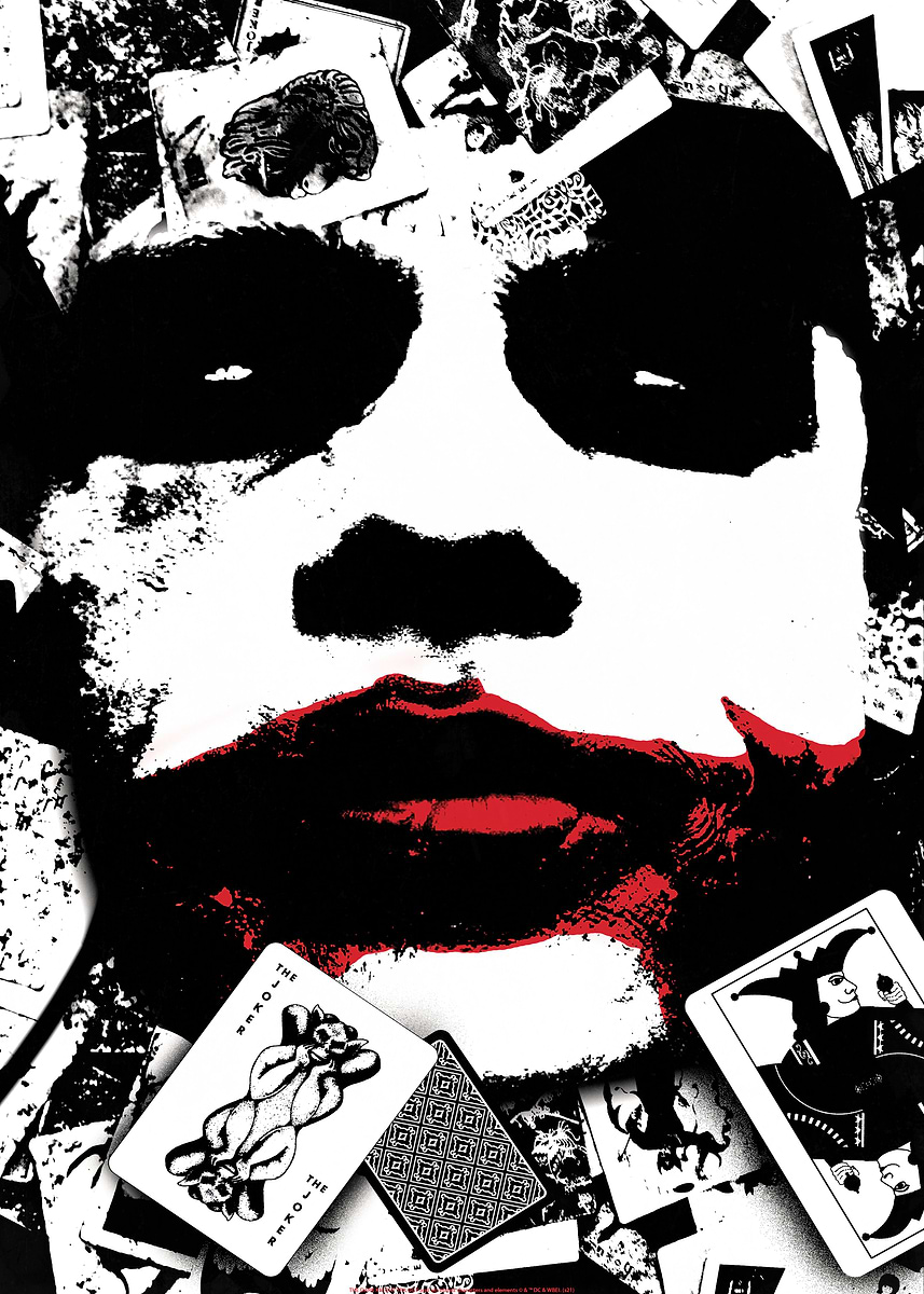 Joker BW' Poster, picture, metal print, paint by DC Comics