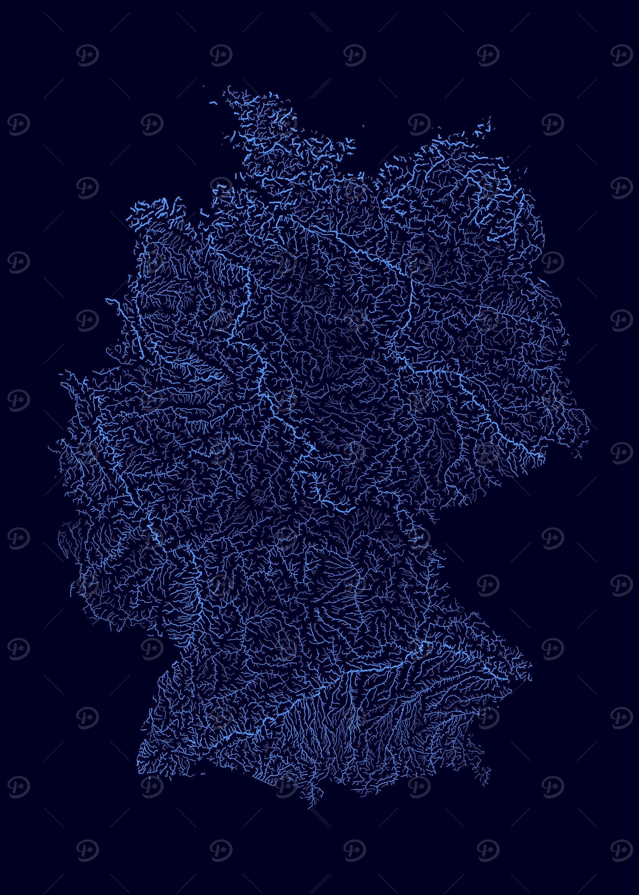 'Rivers of Germany' Poster, picture, metal print, paint by ...