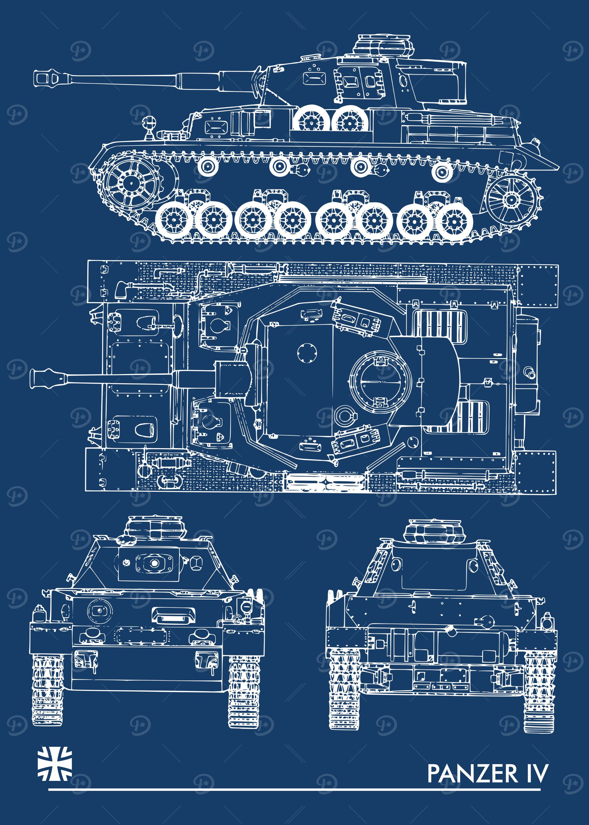 PANZER IV GERMAN TANK' Poster, picture, metal print, paint by
