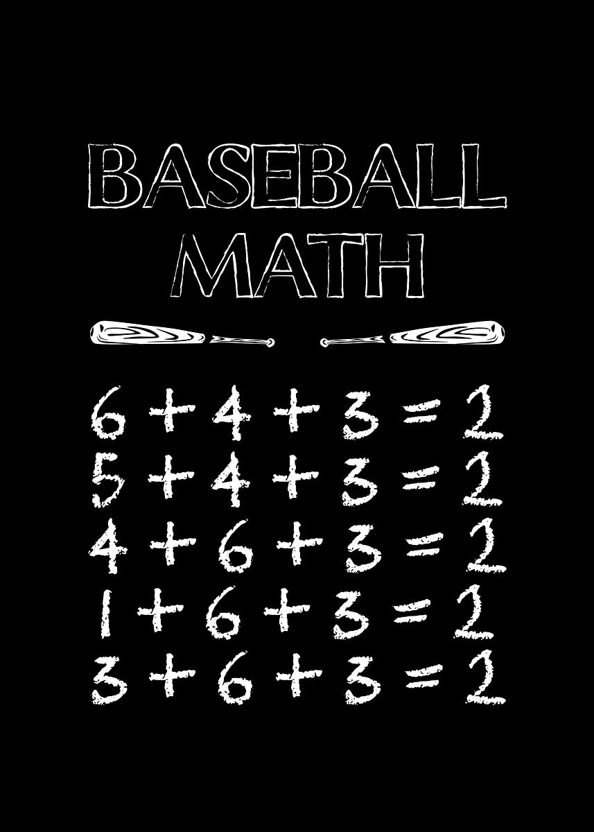 Baseball Transparent Math 'Baseball Math' Poster, picture, metal print, paint by Hexor | Displate