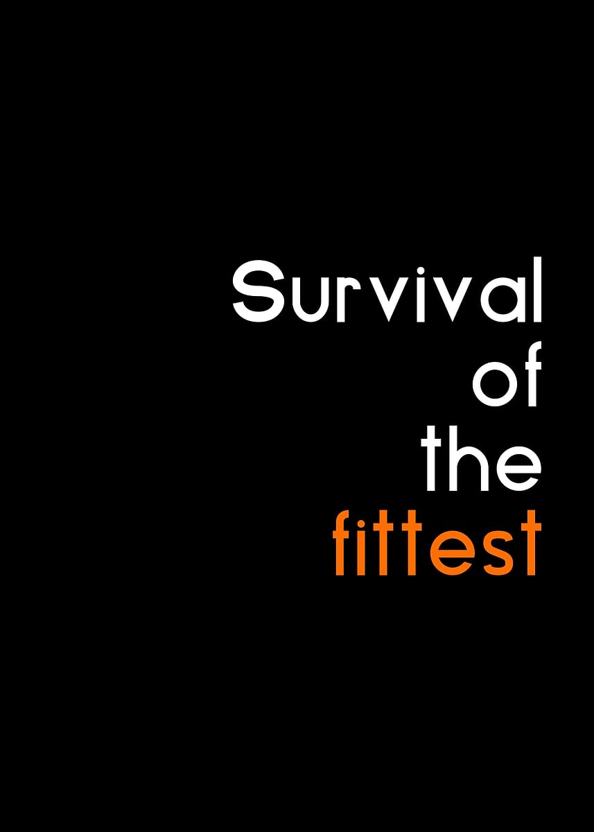 survival of the fittest' Poster, picture, metal print, paint by
