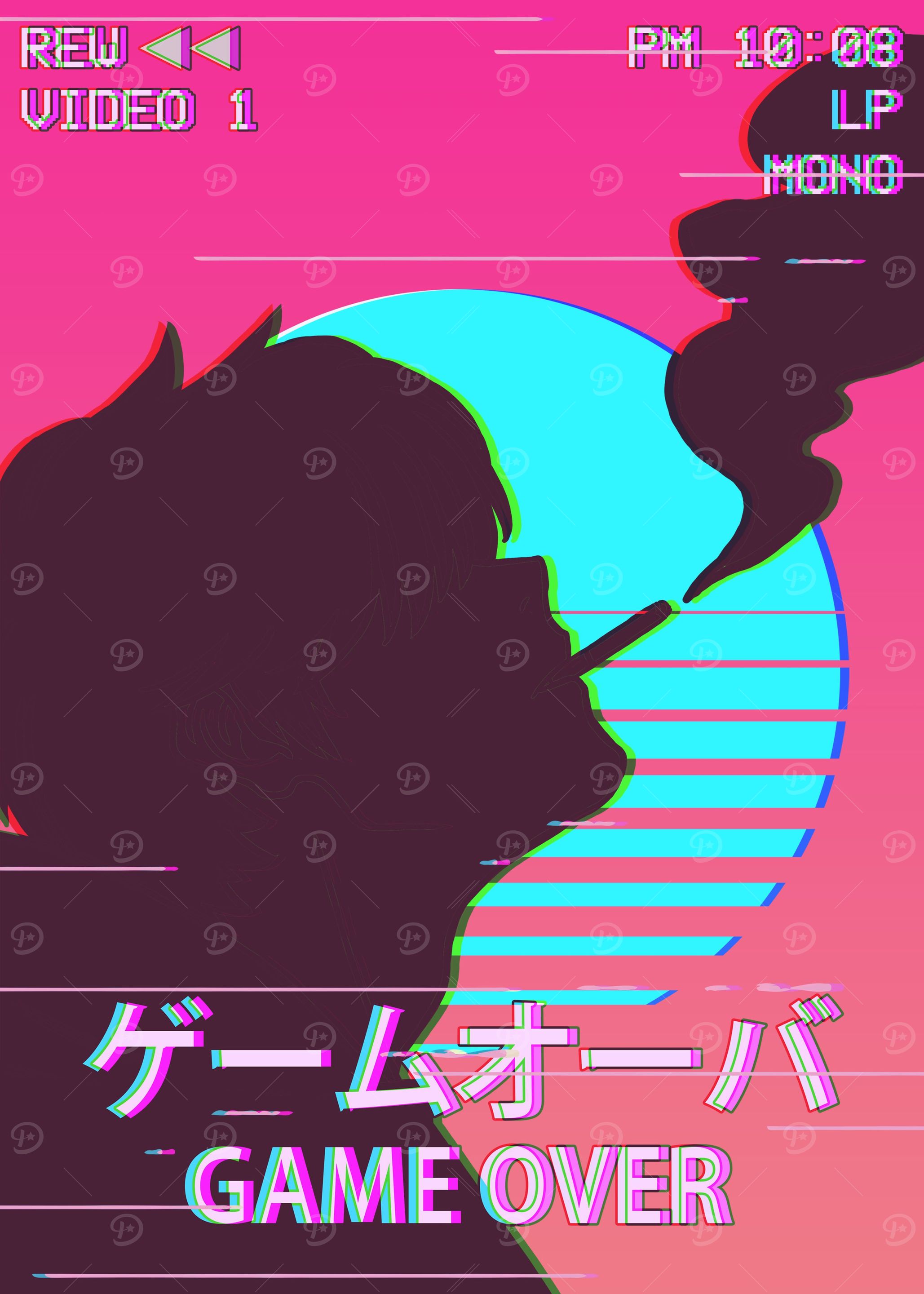 'Emo Anime Boy Vaporwave' Poster, picture, metal print, paint by ...