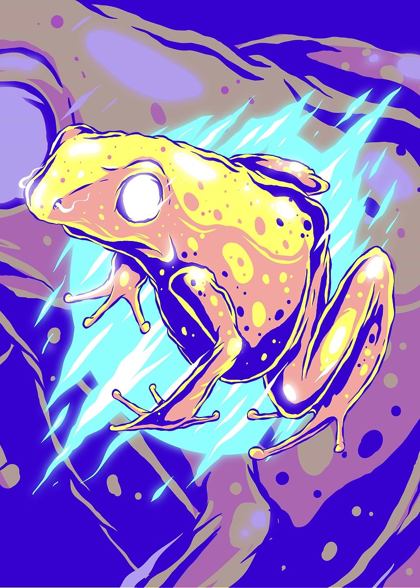 'abstract frog' Poster, picture, metal print, paint by wan studio 50 ...