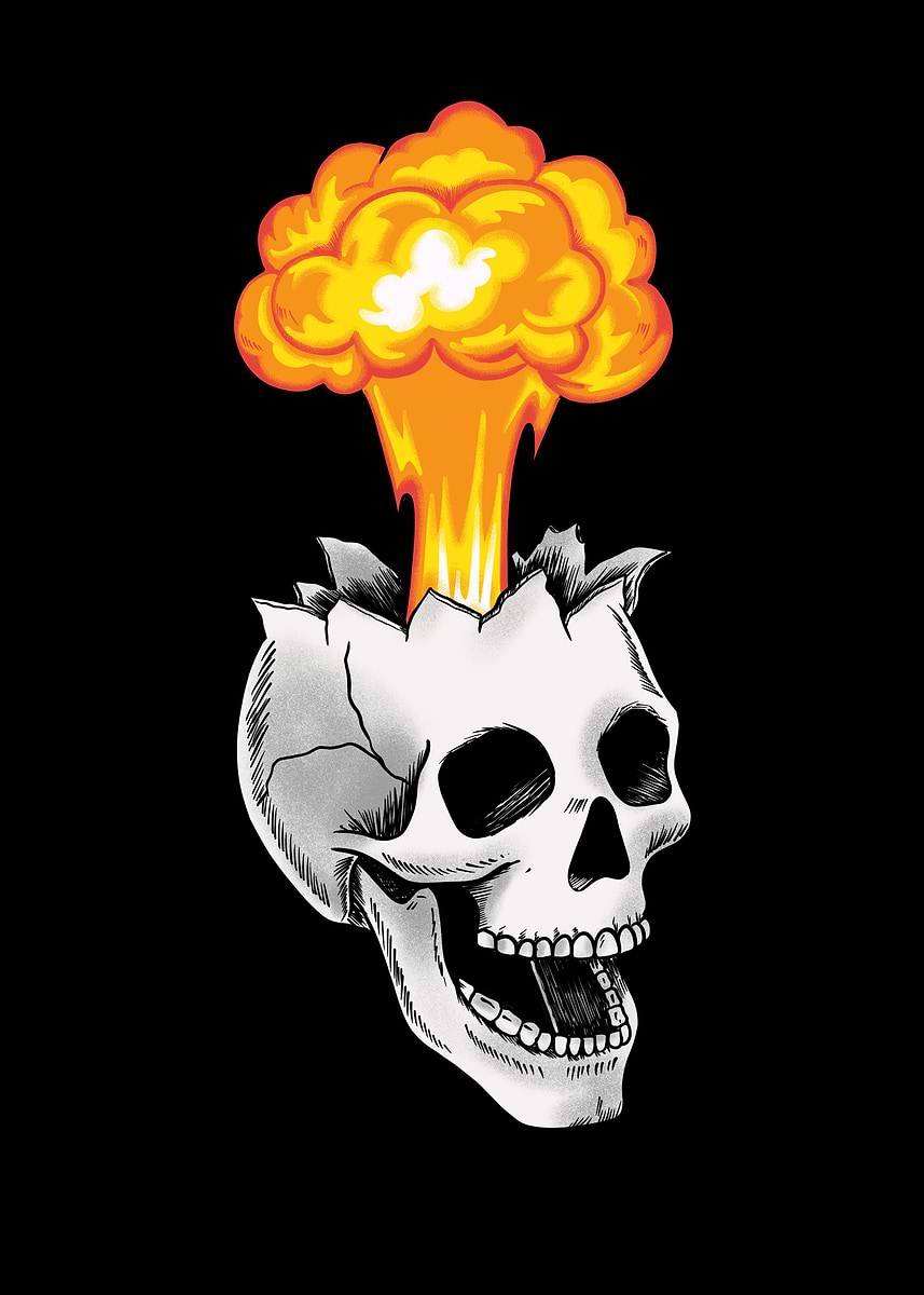'Skull Explosion' Poster, picture, metal print, paint by Coffee Man ...