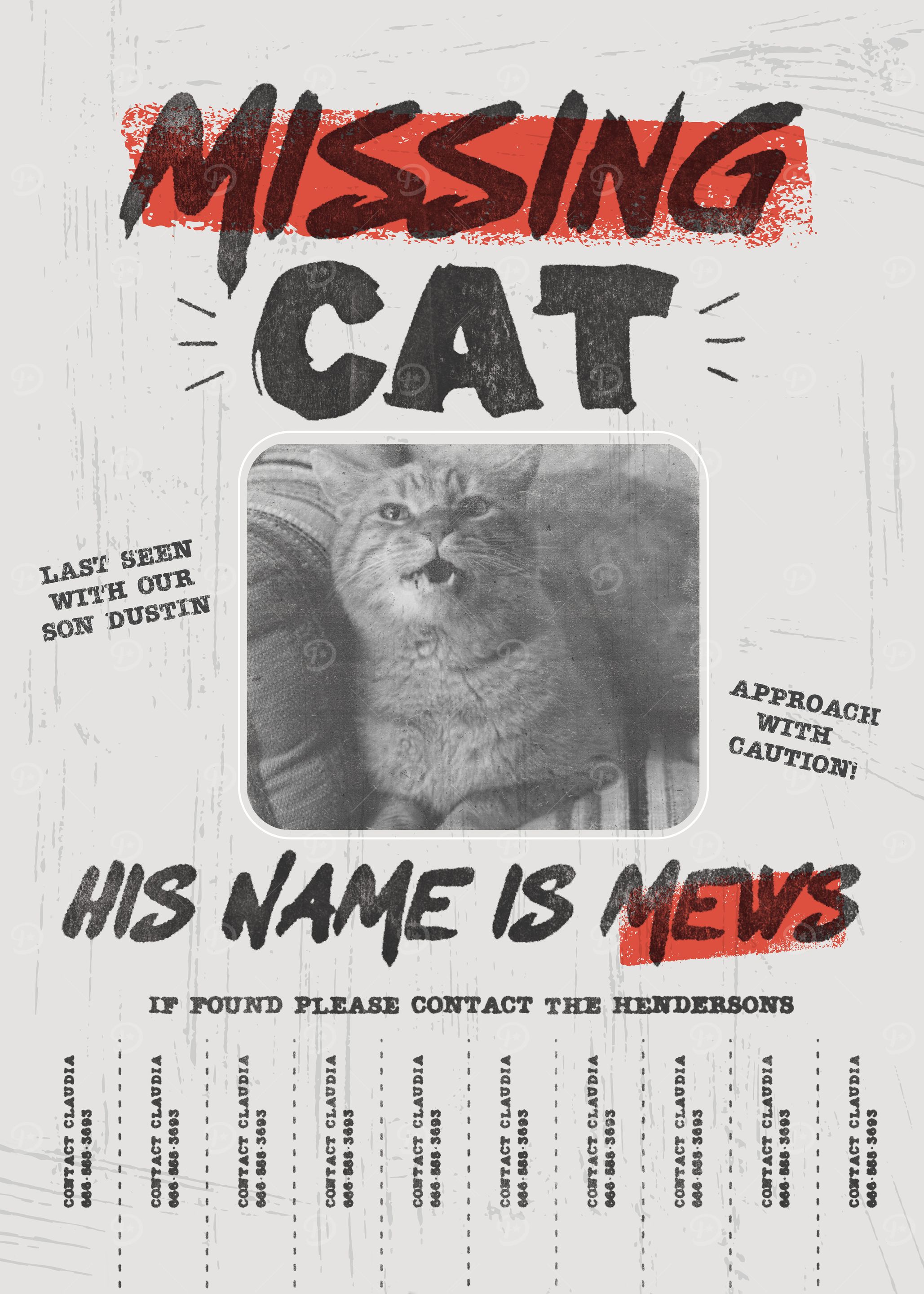 Missing Cat' Poster, picture, metal print, paint by Stranger