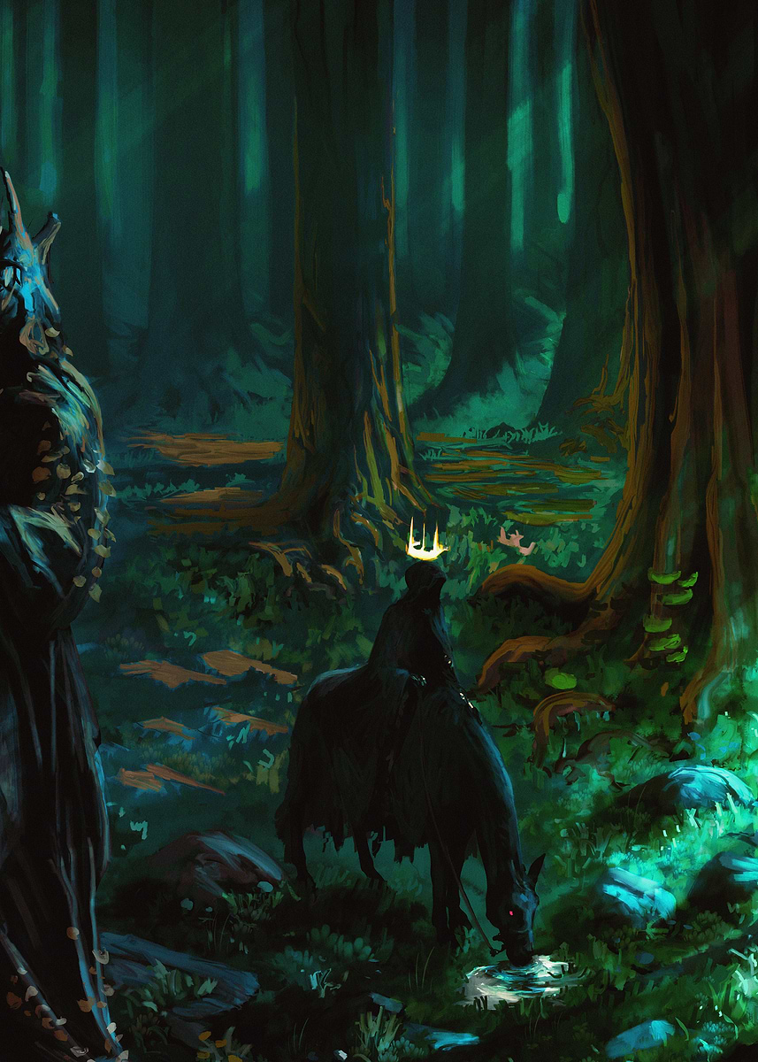 'Dark rider in the wood' Poster, picture, metal print, paint by Anato ...