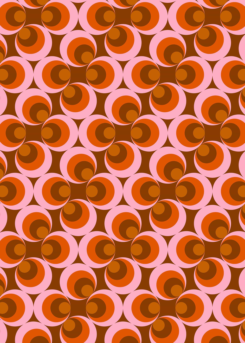 'Groovy Retro Pattern 08' Poster, picture, metal print, paint by Aloke ...