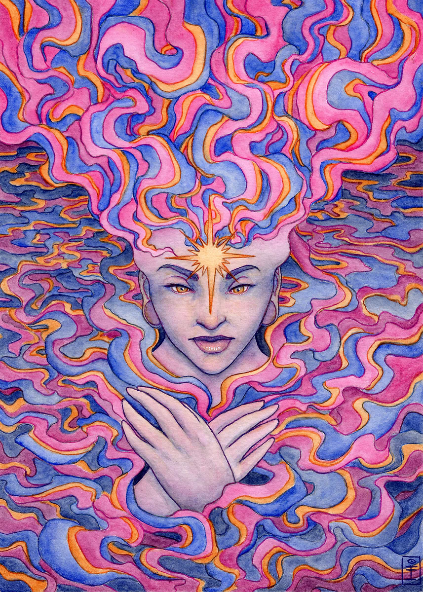 'Inward' Poster, picture, metal print, paint by Imogen | Displate