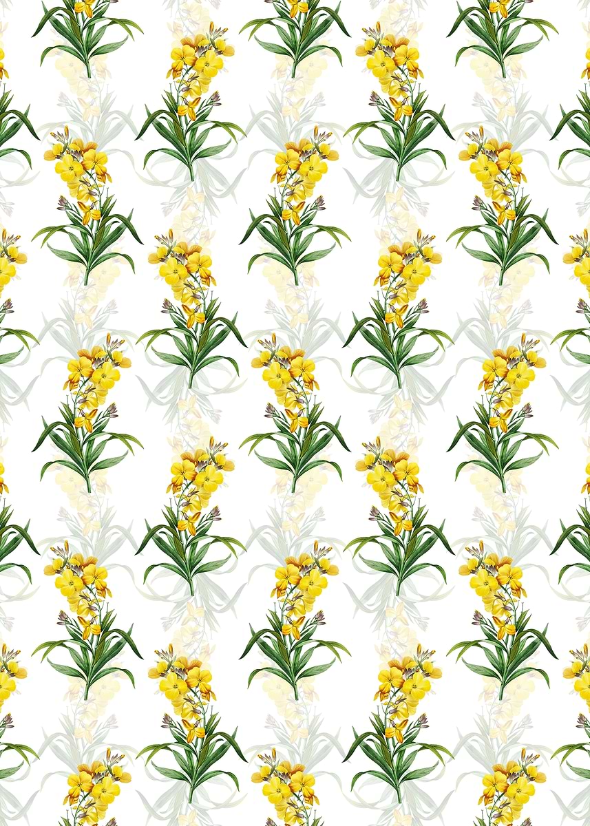 'Cheiranthus Flower Pattern' Poster, picture, metal print, paint by ...