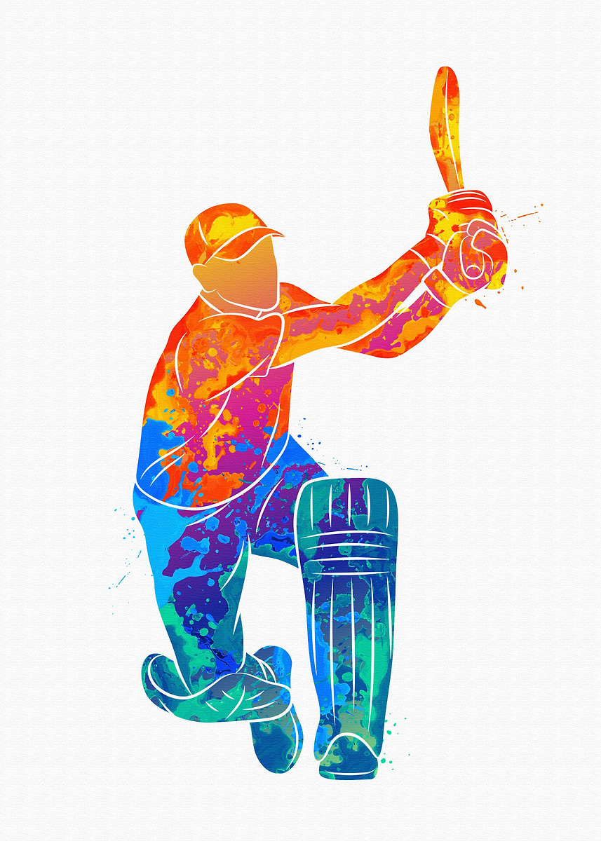 'Abstract baseball player' Poster, picture, metal print, paint by ...