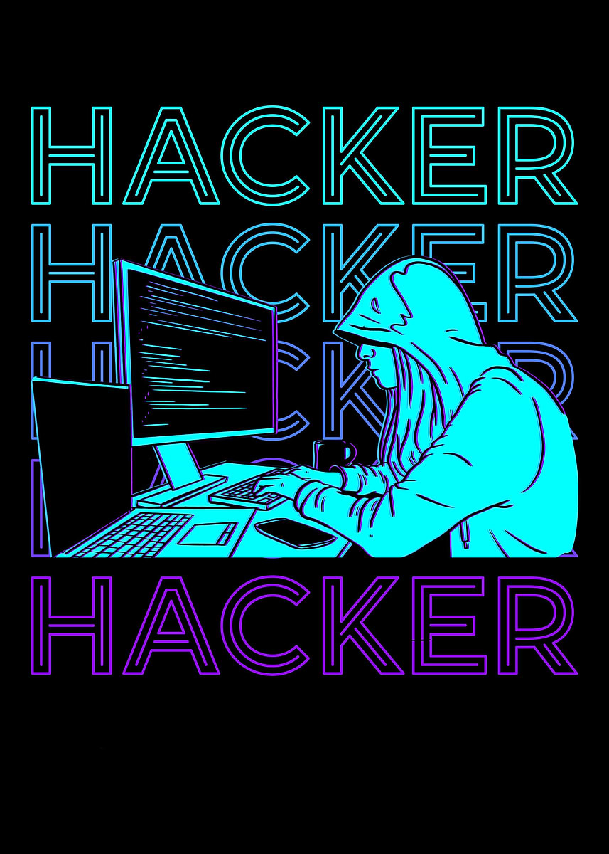 'Hacker Hacking Hack Coding' Poster, picture, metal print, paint by ...
