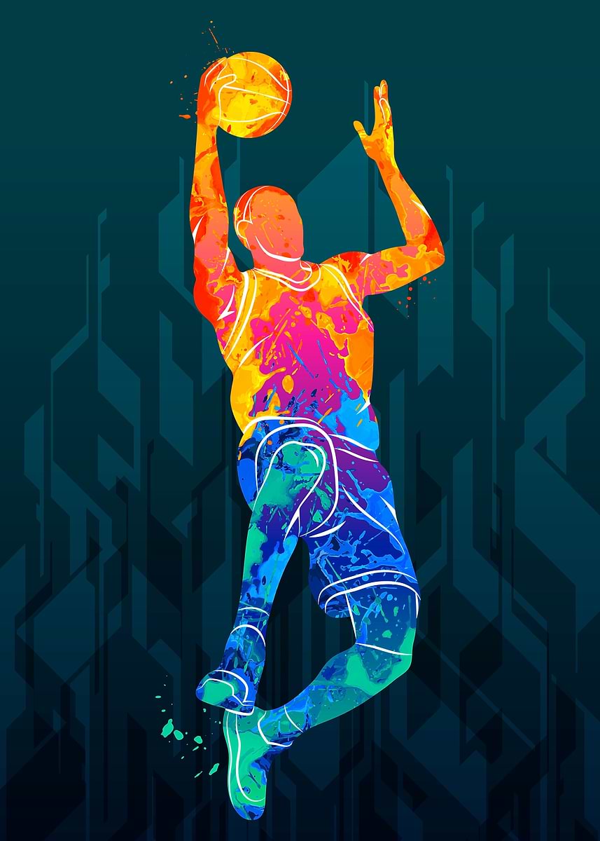 'Abstract Basketball' Poster, picture, metal print, paint by ...