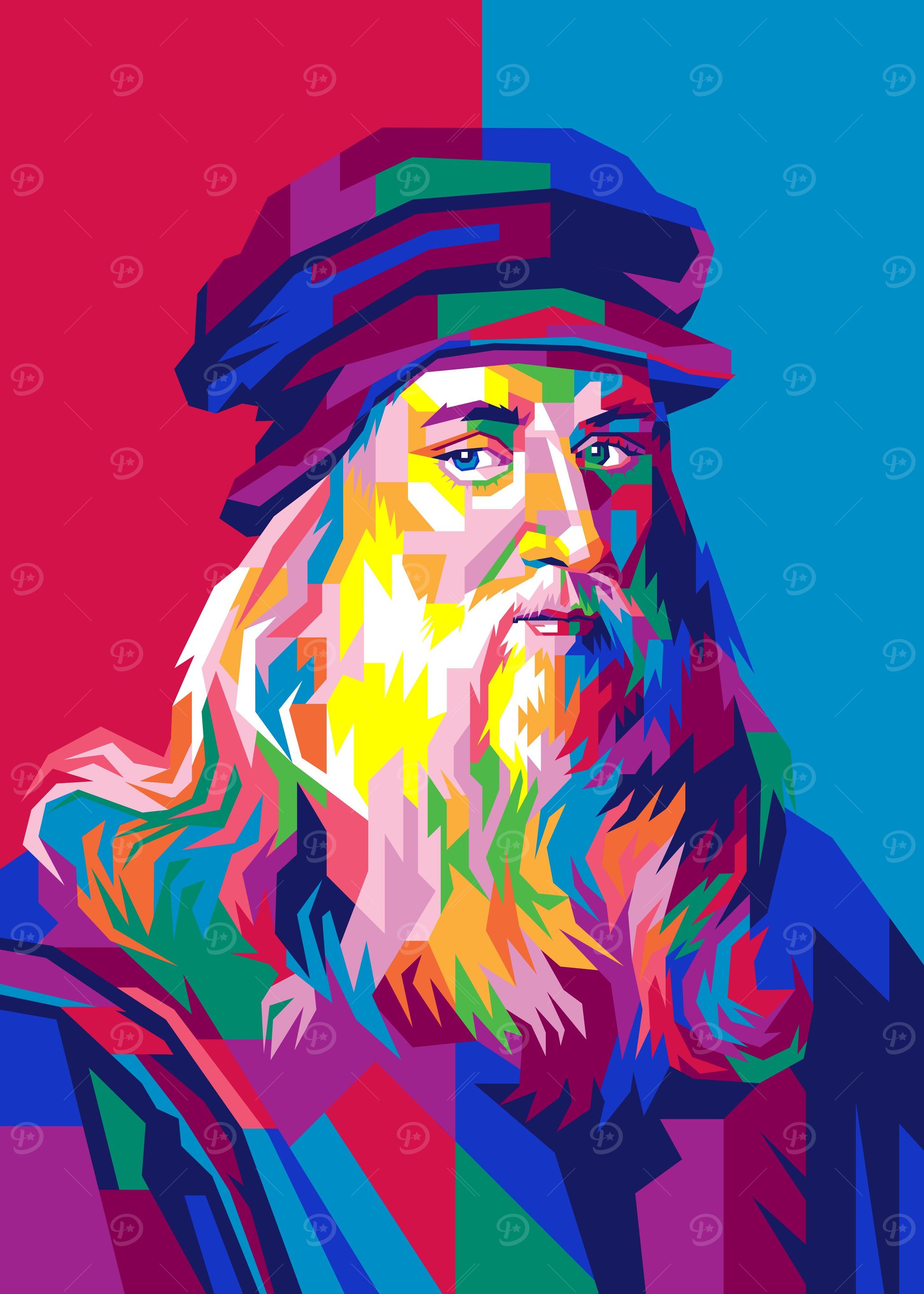 Leonardo da Vinci Pop Art' Poster, picture, metal print, paint by
