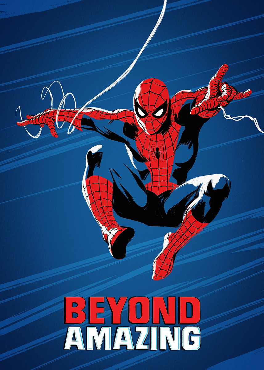 Classic Pose Spider-Man' Poster, picture, metal print, paint by