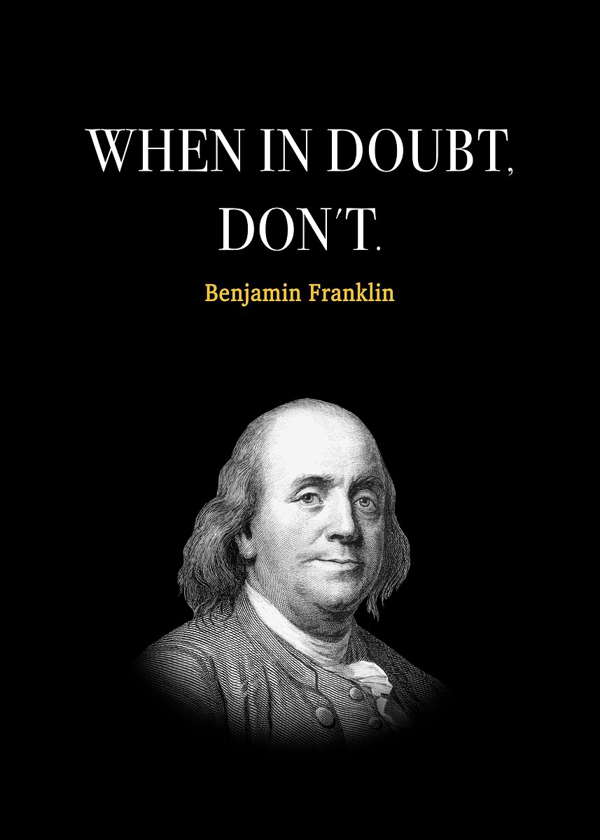 'Benjamin Franklin Quotes' Poster, picture, metal print, paint by Nick ...