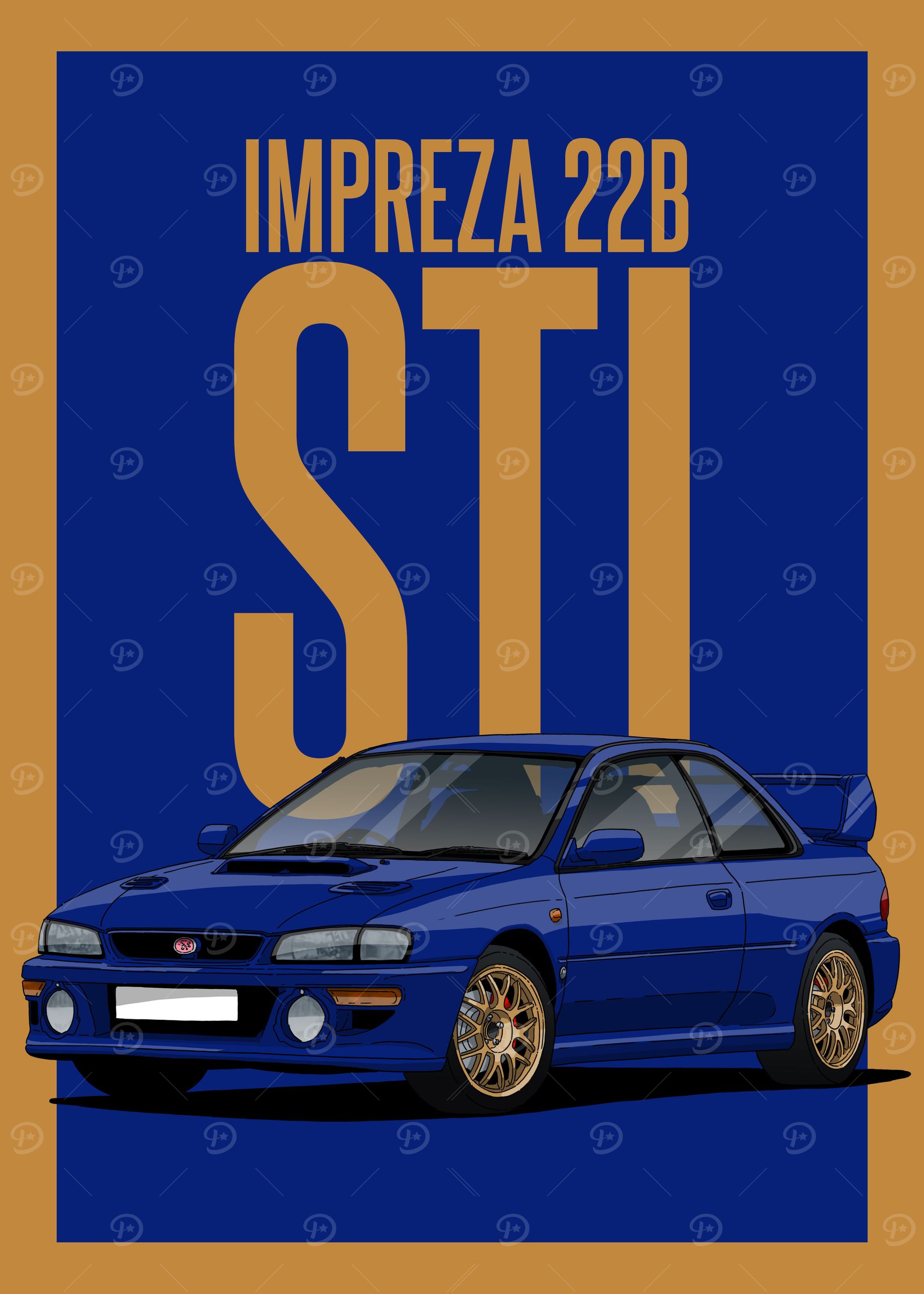 Subaru Impreza WRX STi' Poster, picture, metal print, paint by ND