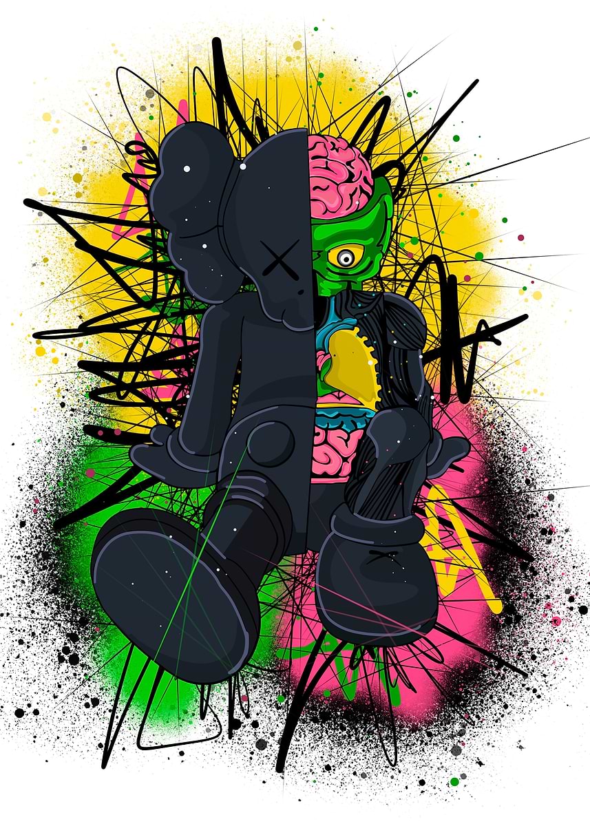 Kaws' Poster, picture, metal print, paint by Biopic Studio | Displate