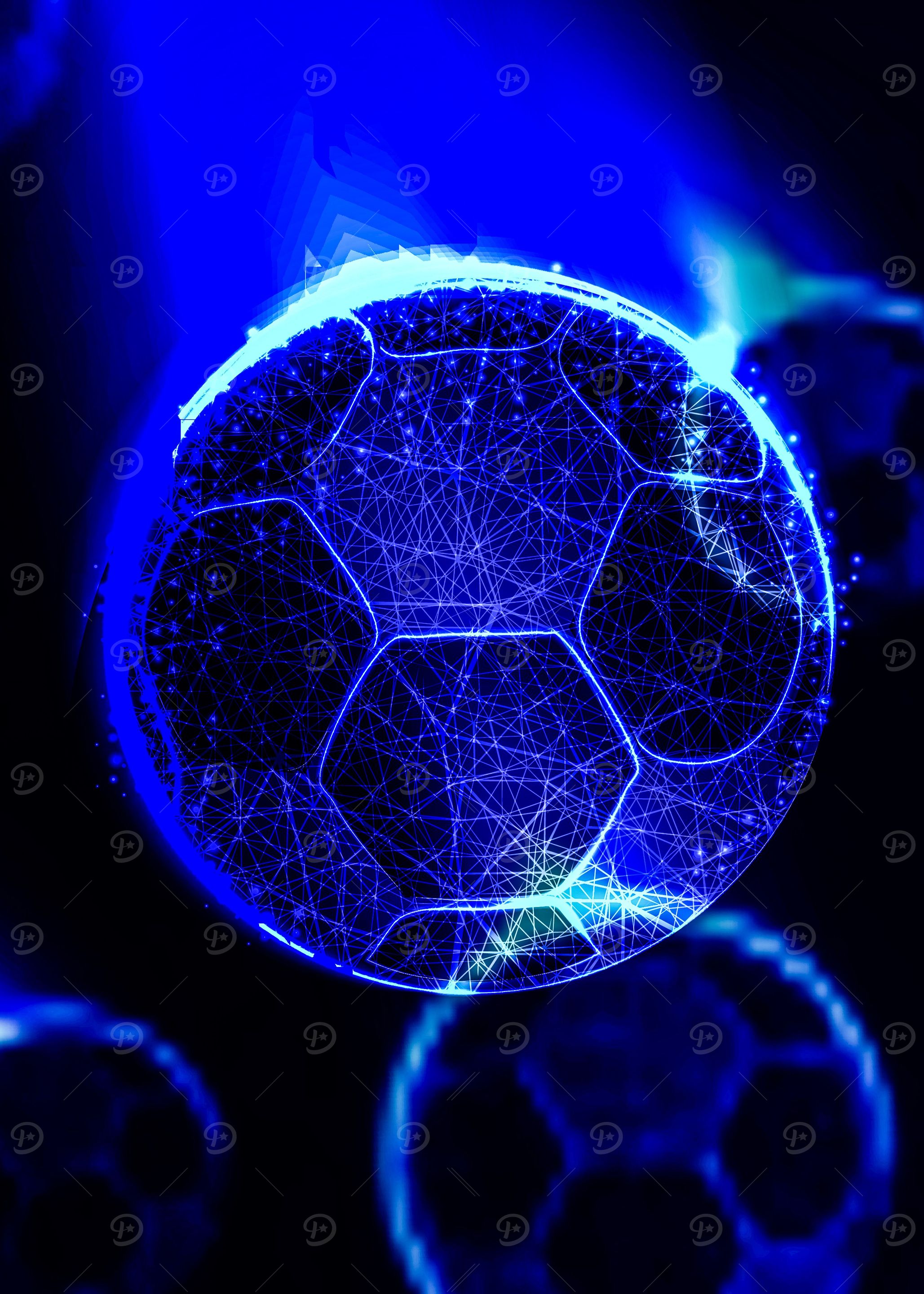 Galactic Football' Poster, picture, metal print, paint by