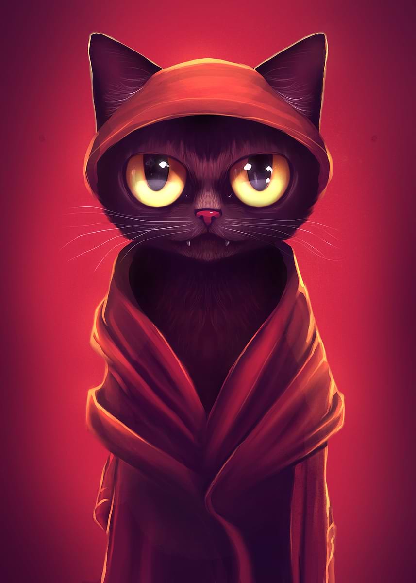 Displate ディスプレイット化け猫　メタルポースター Displate ディスプレイット化け猫 メタルポースター