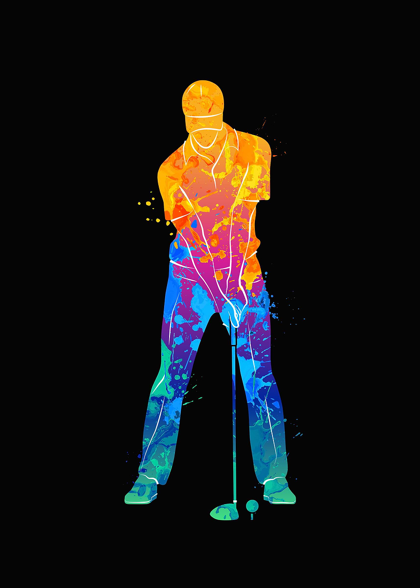 'Abstract golf player' Poster, picture, metal print, paint by Twisted ...