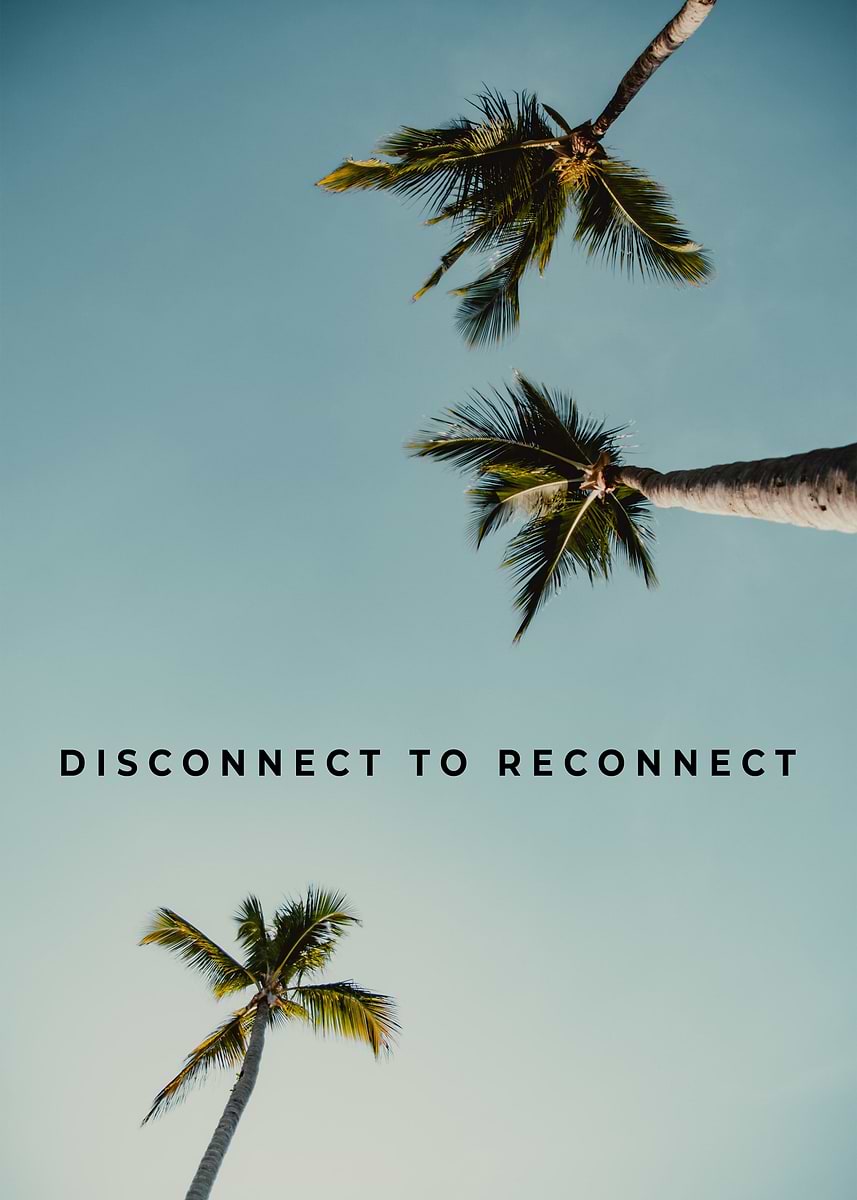 Reconnect Tags 'Disconnect to Reconnect' Poster, picture, metal print, paint by ...