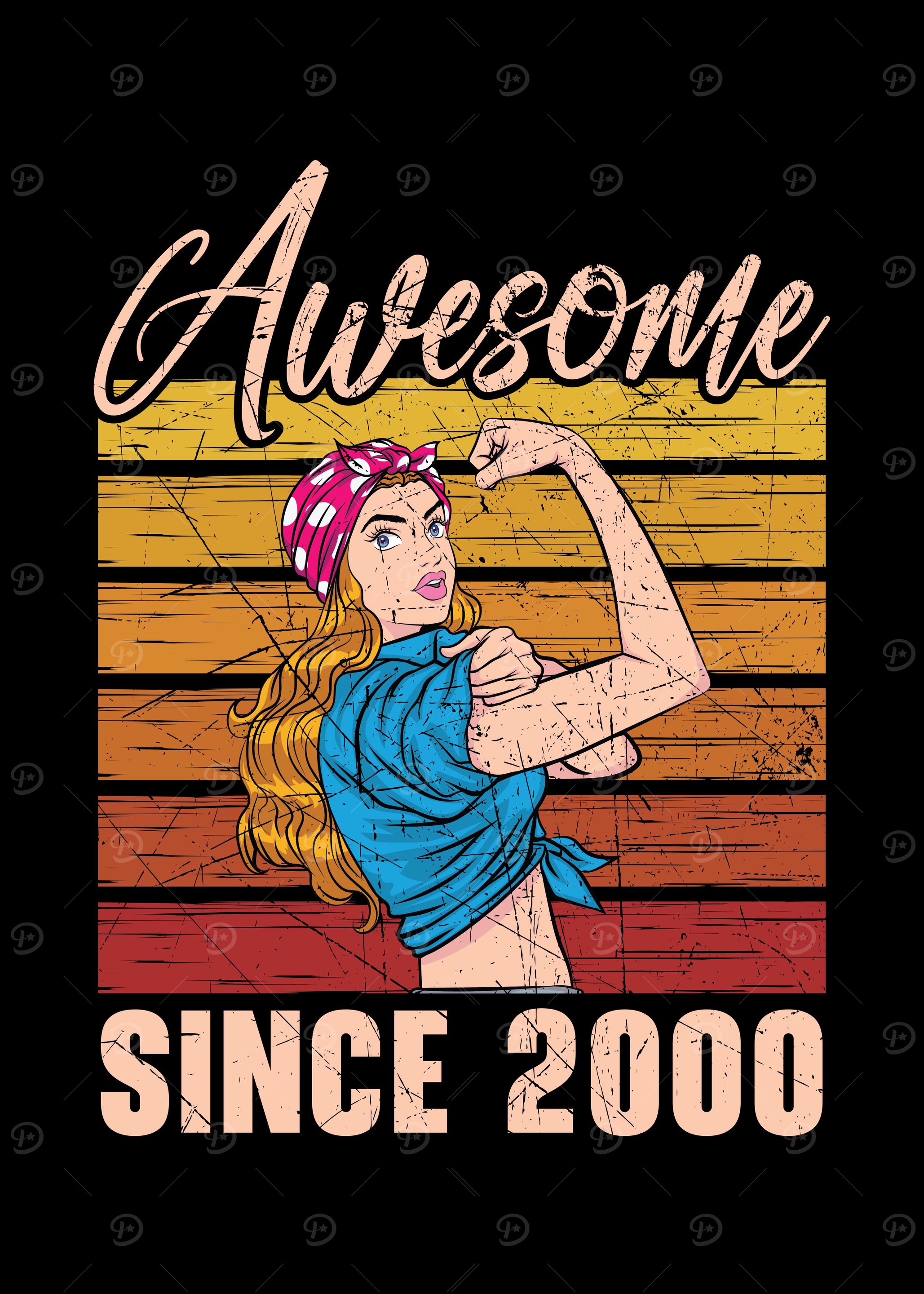 'Awesome Since 2000' Poster, picture, metal print, paint by NAO | Displate