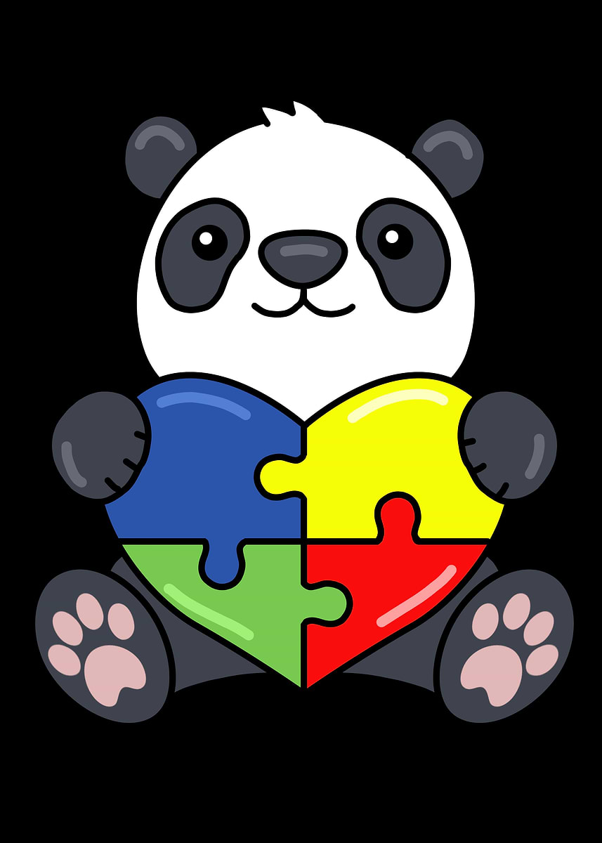 'Autism Awareness Panda' Poster, picture, metal print, paint by ...