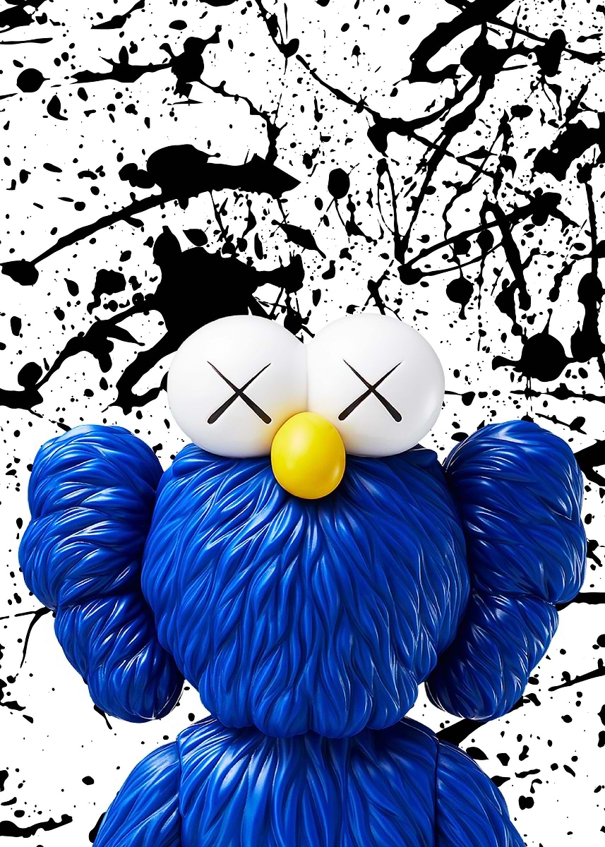 絵画+タペストリー KAWS x NGV BFF Exhibition Poster Blue KAWS BFF Set of 2 Posters (1 Blue and 1 Pink) — Comal County