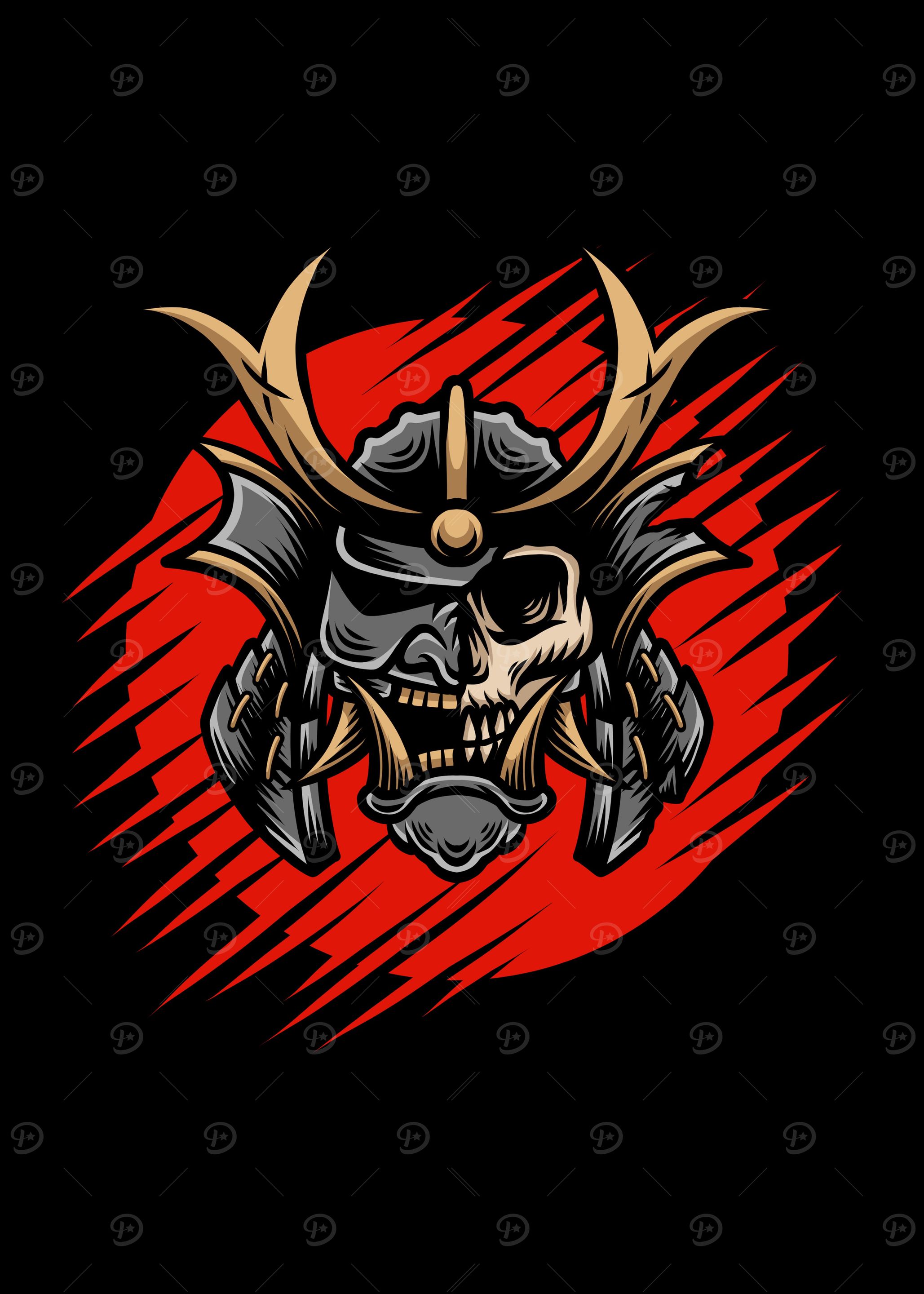 bushido samurai demon red' Poster, picture, metal print