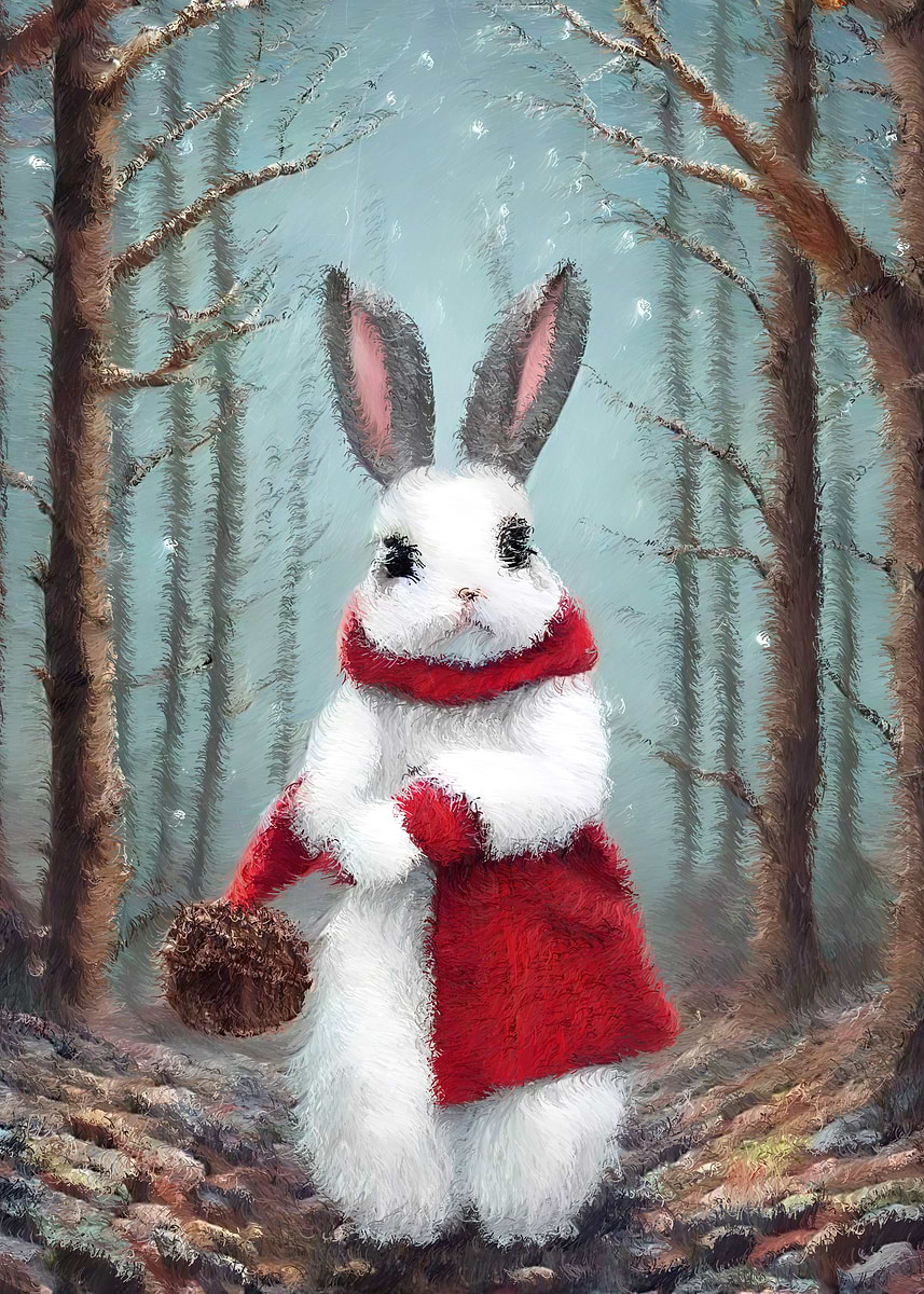 'Cute Bunny' Poster, picture, metal print, paint by 1x Merch | Displate