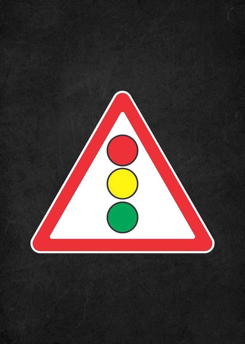 Red Light Printable Sign 'warning red light sign' Poster, picture, metal print, paint by ...