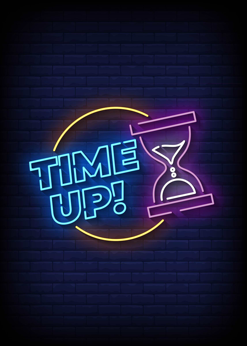 Time Sup Image 'Time Up' Poster, picture, metal print, paint by Selja Saptorini | Displate
